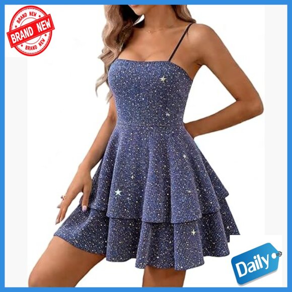 Backless Bow Tie Spaghetti Strap Mini Dress Sparkly Party Club Night Out
